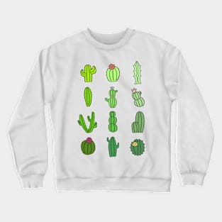 Cactus Stickers Color Crewneck Sweatshirt